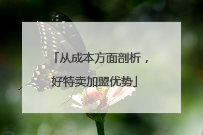 从成本方面剖析，好特卖加盟优势