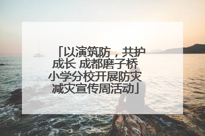 以演筑防，共护成长 成都磨子桥小学分校开展防灾减灾宣传周活动