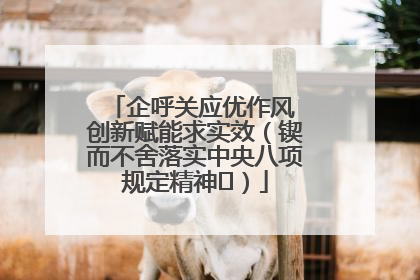 企呼关应优作风 创新赋能求实效（锲而不舍落实中央八项规定精神⑭）