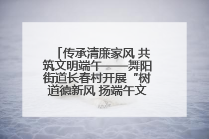传承清廉家风 共筑文明端午——舞阳街道长春村开展“树道德新风 扬端午文化”主题活动