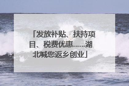发放补贴、扶持项目、税费优惠……湖北喊您返乡创业