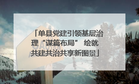 单县党建引领基层治理“谋篇布局” 绘就共建共治共享新图景
