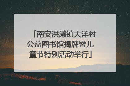 南安洪濑镇大洋村公益图书馆揭牌暨儿童节特别活动举行