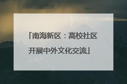 南海新区：高校社区开展中外文化交流