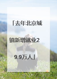 去年北京城镇新增就业29.9万人