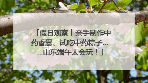 假日观察丨亲手制作中药香囊、试吃中药粽子……山东端午太会玩！