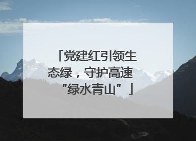党建红引领生态绿，守护高速“绿水青山”