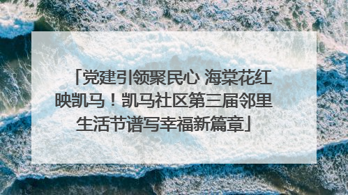 党建引领聚民心 海棠花红映凯马！凯马社区第三届邻里生活节谱写幸福新篇章
