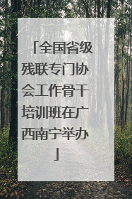 全国省级残联专门协会工作骨干培训班在广西南宁举办