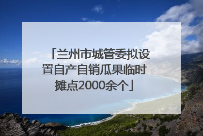 兰州市城管委拟设置自产自销瓜果临时摊点2000余个
