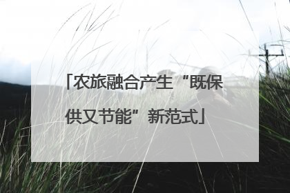农旅融合产生“既保供又节能”新范式