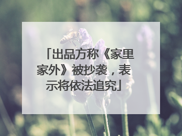 出品方称《家里家外》被抄袭，表示将依法追究