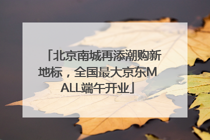 北京南城再添潮购新地标，全国最大京东MALL端午开业
