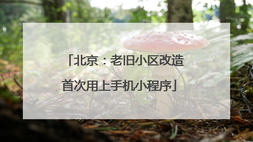 北京：老旧小区改造首次用上手机小程序