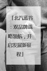 北汽蓝谷：双品牌战略领航，开启发展新征程