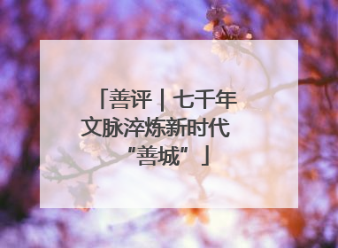 善评｜七千年文脉淬炼新时代“善城”