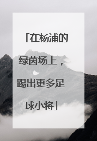 在杨浦的绿茵场上，踢出更多足球小将