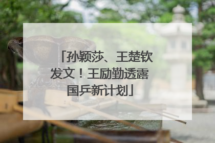 孙颖莎、王楚钦发文！王励勤透露国乒新计划