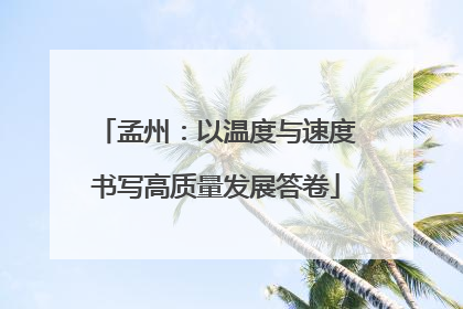 孟州：以温度与速度书写高质量发展答卷