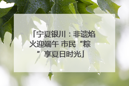 宁夏银川：非遗焰火迎端午 市民“粽”享夏日时光