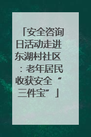 安全咨询日活动走进东湖村社区：老年居民收获安全“三件宝”