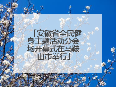 安徽省全民健身主题活动分会场开幕式在马鞍山市举行