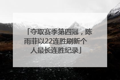 夺取赛季第四冠，陈雨菲以22连胜刷新个人最长连胜纪录