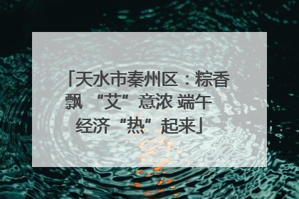 天水市秦州区：粽香飘 “艾”意浓 端午经济“热”起来