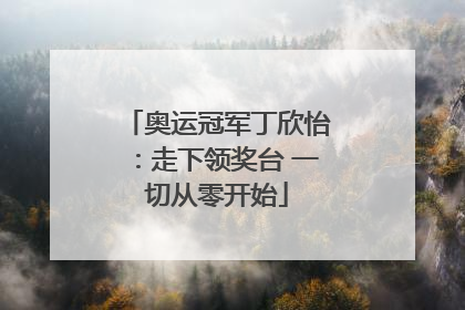 奥运冠军丁欣怡：走下领奖台 一切从零开始