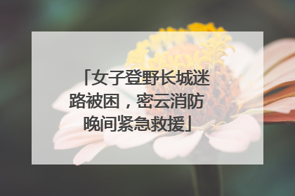 女子登野长城迷路被困，密云消防晚间紧急救援
