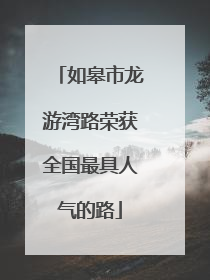 如皋市龙游湾路荣获全国最具人气的路