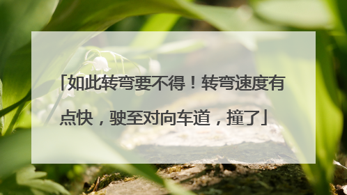 如此转弯要不得！转弯速度有点快，驶至对向车道，撞了