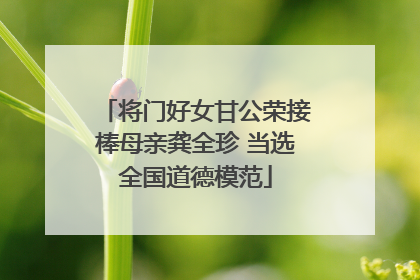 将门好女甘公荣接棒母亲龚全珍 当选全国道德模范