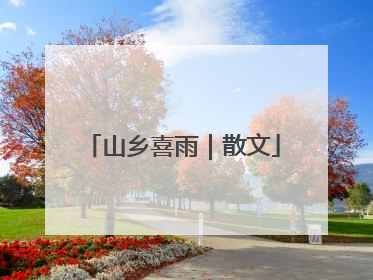 山乡喜雨｜散文
