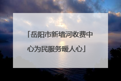 岳阳市新墙河收费中心为民服务暖人心
