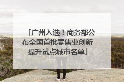 广州入选！商务部公布全国首批零售业创新提升试点城市名单