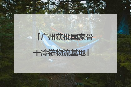 广州获批国家骨干冷链物流基地