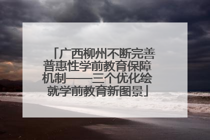 广西柳州不断完善普惠性学前教育保障机制——三个优化绘就学前教育新图景