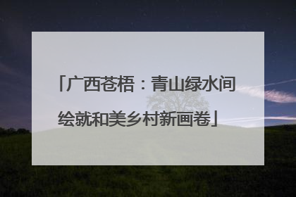 广西苍梧：青山绿水间绘就和美乡村新画卷