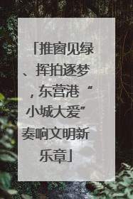 推窗见绿、挥拍逐梦，东营港“小城大爱”奏响文明新乐章