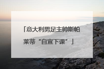 意大利男足主帅斯帕莱蒂“自宣下课”