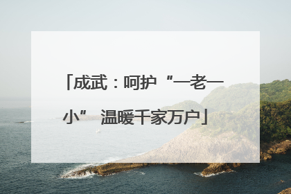 成武：呵护“一老一小” 温暖千家万户