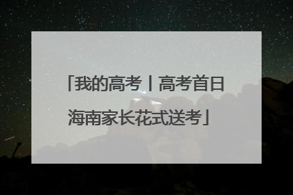 我的高考丨高考首日 海南家长花式送考