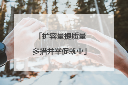 扩容量提质量 多措并举促就业