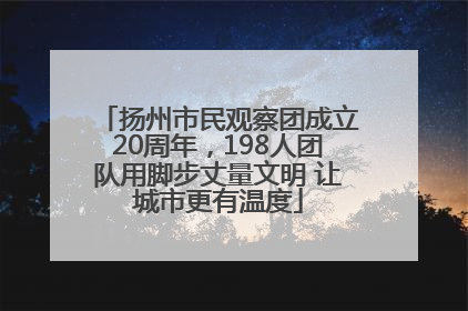 扬州市民观察团成立20周年，198人团队用脚步丈量文明 让城市更有温度