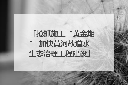 抢抓施工“黄金期” 加快黄河故道水生态治理工程建设