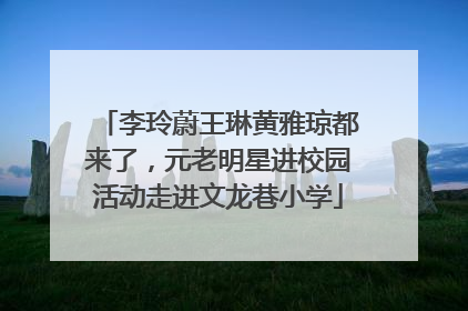 李玲蔚王琳黄雅琼都来了，元老明星进校园活动走进文龙巷小学