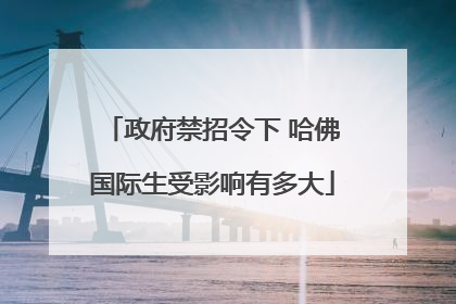 政府禁招令下 哈佛国际生受影响有多大