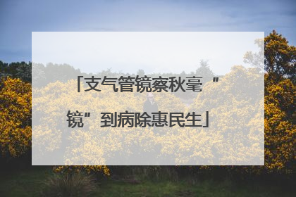 支气管镜察秋毫“镜”到病除惠民生