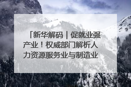 新华解码｜促就业强产业！权威部门解析人力资源服务业与制造业融合发展试点